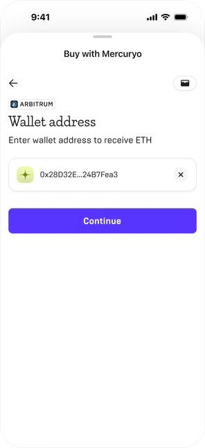 Wallet address step, removed from the flow